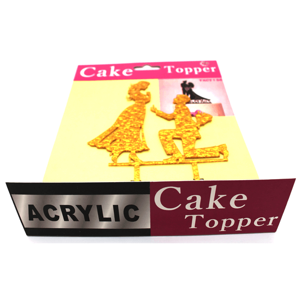 Cake Topper Engagement Golden - bakeware bake house kitchenware bakers supplies baking