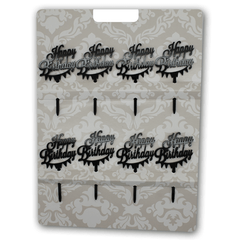 Cupcake Topper Happy Birthday Black 8 Pcs - bakeware bake house kitchenware bakers supplies baking