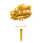 Cupcake Topper Happy Birthday Golden 8 Pcs - bakeware bake house kitchenware bakers supplies baking