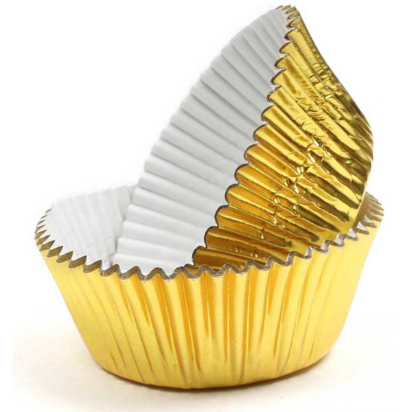 Aluminum Foil Cupcake Liner Golden 40Pcs - bakeware bake house kitchenware bakers supplies baking