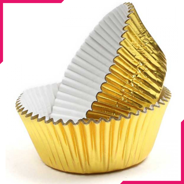 Aluminum Foil Cupcake Liner Golden 40Pcs - bakeware bake house kitchenware bakers supplies baking