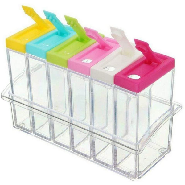 Transparent Seasoning Box Six Pcs set - bakeware bake house kitchenware bakers supplies baking