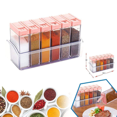 Transparent Seasoning Box Six Pcs set - bakeware bake house kitchenware bakers supplies baking