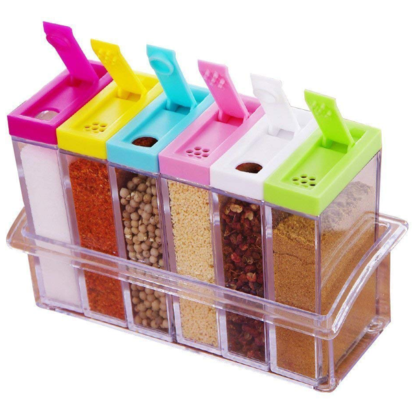 Transparent Seasoning Box Six Pcs set - bakeware bake house kitchenware bakers supplies baking