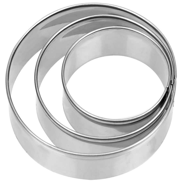 Cake Ring Stainless Steel Cutter 3Pcs Set 20cm, 15cm, 10cm - bakeware bake house kitchenware bakers supplies baking