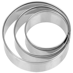 Cake Ring Stainless Steel Cutter 3Pcs Set 20cm, 15cm, 10cm - bakeware bake house kitchenware bakers supplies baking