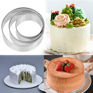 Cake Ring Stainless Steel Cutter 3Pcs Set 20cm, 15cm, 10cm - bakeware bake house kitchenware bakers supplies baking