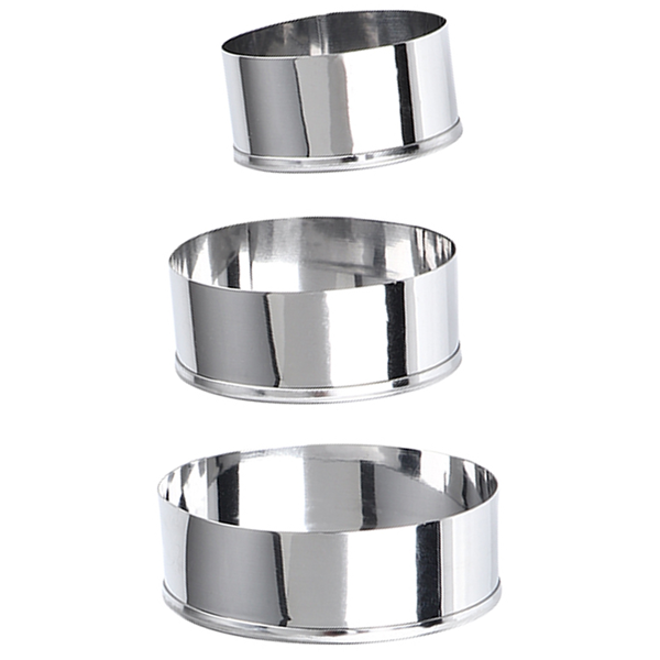 Cake Ring Stainless Steel Cutter 3Pcs Set 20cm, 15cm, 10cm - bakeware bake house kitchenware bakers supplies baking