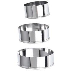 Cake Ring Stainless Steel Cutter 3Pcs Set 20cm, 15cm, 10cm - bakeware bake house kitchenware bakers supplies baking