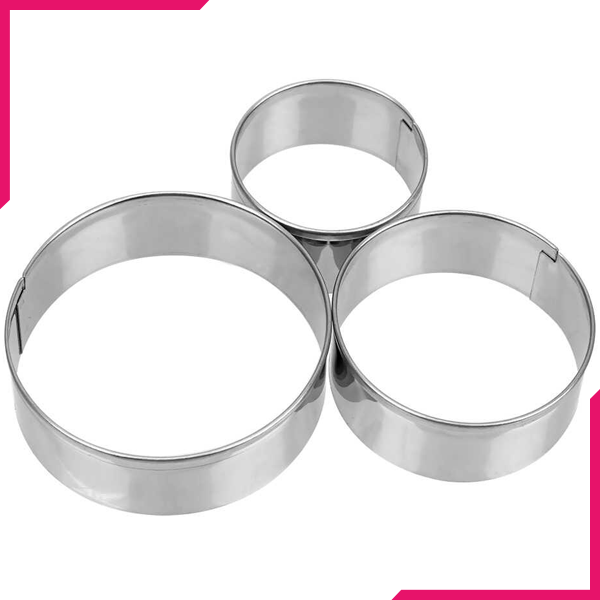 Cake Ring Stainless Steel Cutter 3Pcs Set 20cm, 15cm, 10cm - bakeware bake house kitchenware bakers supplies baking