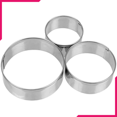 Cake Ring Stainless Steel Cutter 3Pcs Set 20cm, 15cm, 10cm - bakeware bake house kitchenware bakers supplies baking
