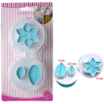 Flower and leaves Plunge Cutter Stamp - bakeware bake house kitchenware bakers supplies baking