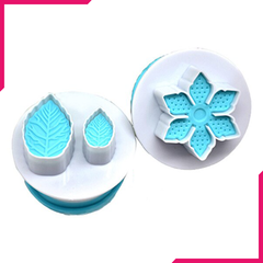Flower and leaves Plunge Cutter Stamp - bakeware bake house kitchenware bakers supplies baking