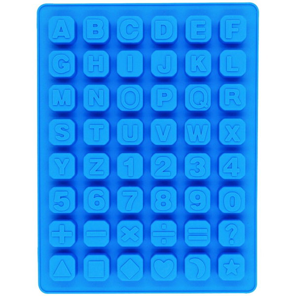 48 Cavity Alphabet Letter Number Math Sign Silicone Mold - bakeware bake house kitchenware bakers supplies baking