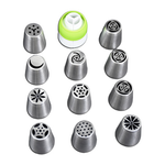 Russian Nozzle/tip 11Pcs Set With Coupler - bakeware bake house kitchenware bakers supplies baking