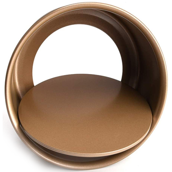 Round Gold Color Non-Stick Steel Cake Pan 8 Inches - bakeware bake house kitchenware bakers supplies baking