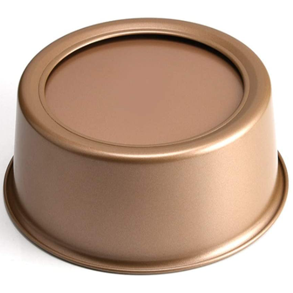 Round Gold Color Non-Stick Steel Cake Pan 8 Inches - bakeware bake house kitchenware bakers supplies baking