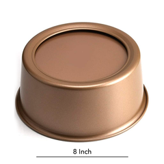 Round Gold Color Non-Stick Steel Cake Pan 8 Inches - bakeware bake house kitchenware bakers supplies baking