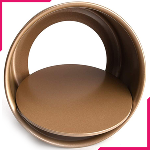 Round Gold Color Non-Stick Steel Cake Pan 8 Inches - bakeware bake house kitchenware bakers supplies baking
