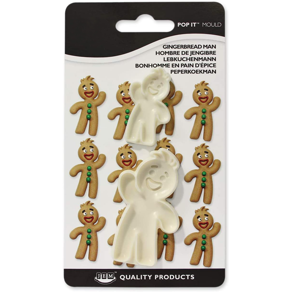 Gingerbread Man Fondant & Cookie Cutter 2Pcs - bakeware bake house kitchenware bakers supplies baking