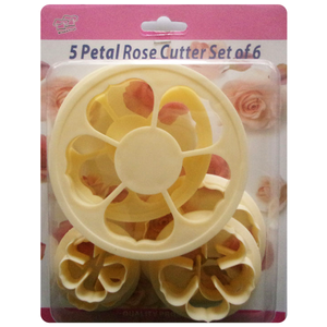 5 Petal Rose Cutter Set Of 6 - bakeware bake house kitchenware bakers supplies baking