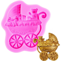 3D baby stroller silicone mold - bakeware bake house kitchenware bakers supplies baking