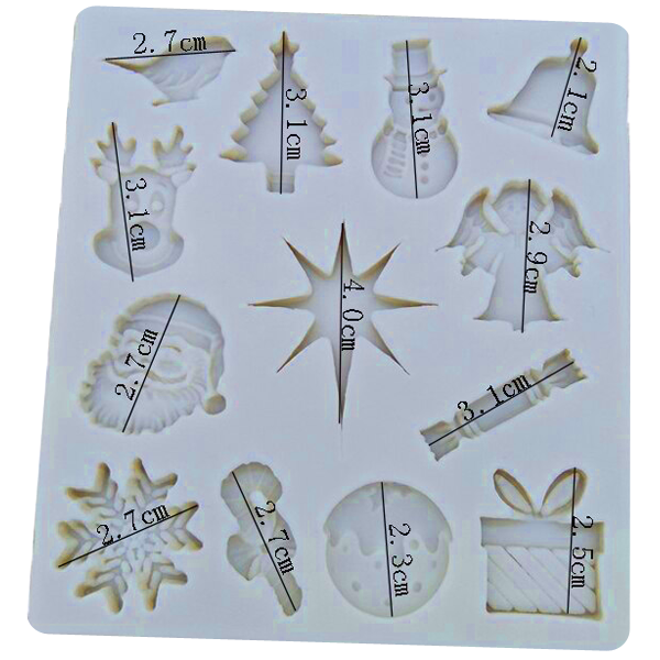 Christmas Embellishments Silicone Mold - bakeware bake house kitchenware bakers supplies baking