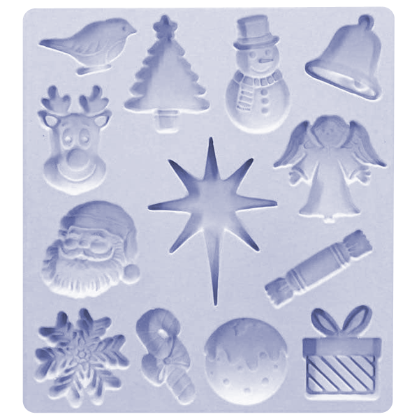 Christmas Embellishments Silicone Mold - bakeware bake house kitchenware bakers supplies baking