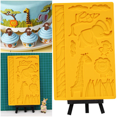 3D Lace Zoo Silicone Embossing Mould - bakeware bake house kitchenware bakers supplies baking