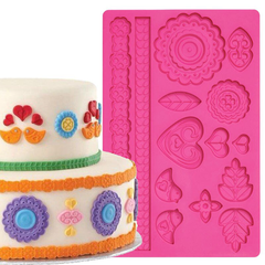 Folk Art Fondant Silicone Mold - bakeware bake house kitchenware bakers supplies baking