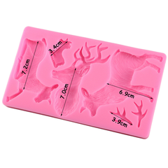 Deer Head 3D Silicone Mold - bakeware bake house kitchenware bakers supplies baking