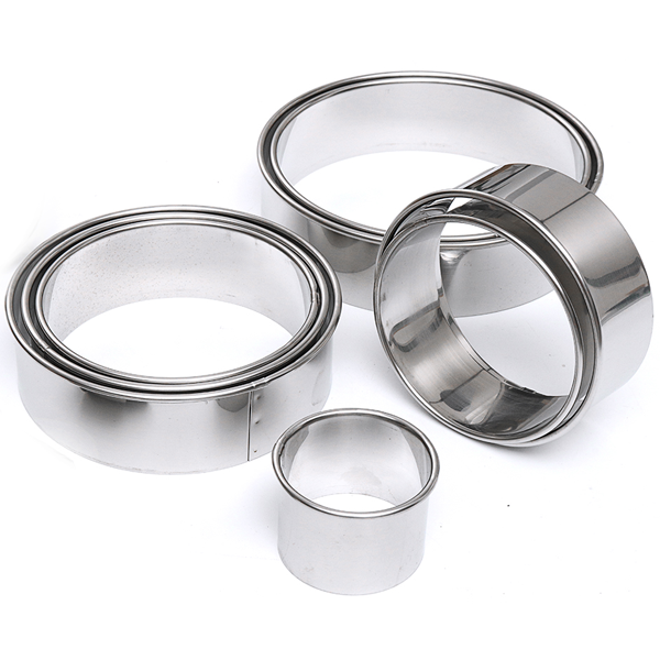 Round Cookie Cutter Steel 8 Pcs - bakeware bake house kitchenware bakers supplies baking