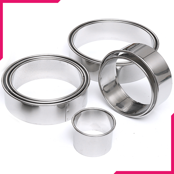 Round Cookie Cutter Steel 8 Pcs - bakeware bake house kitchenware bakers supplies baking