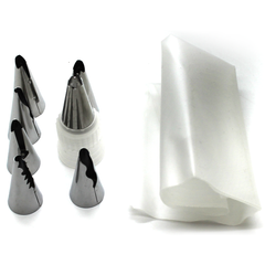Piping Bag With 7 Nozzle/tip And Coupler Set - bakeware bake house kitchenware bakers supplies baking