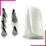 Piping Bag With 7 Nozzle/tip And Coupler Set - bakeware bake house kitchenware bakers supplies baking