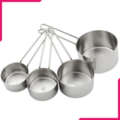 VOCEN Stainless Steel Measuring Cup 4Pcs - bakeware bake house kitchenware bakers supplies baking