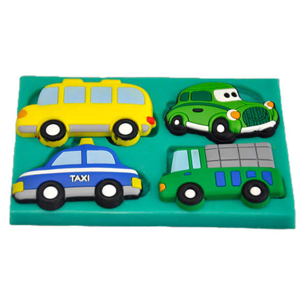 Silicone Mold Taxi, School Van, Ambulance & Car - bakeware bake house kitchenware bakers supplies baking