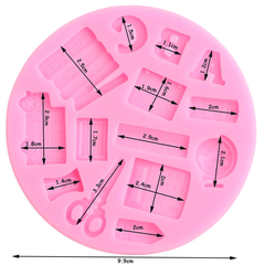 Silicone Mold Study Book Scissor Baby Car Shaped Ruler Pen - bakeware bake house kitchenware bakers supplies baking