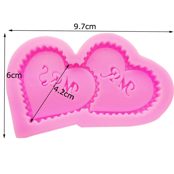 Mr & Mrs Heart Pillow Silicone Mold - bakeware bake house kitchenware bakers supplies baking