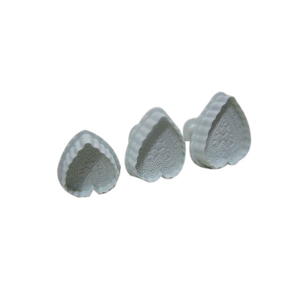 Embossed Heart Plunger Cutter Set - bakeware bake house kitchenware bakers supplies baking