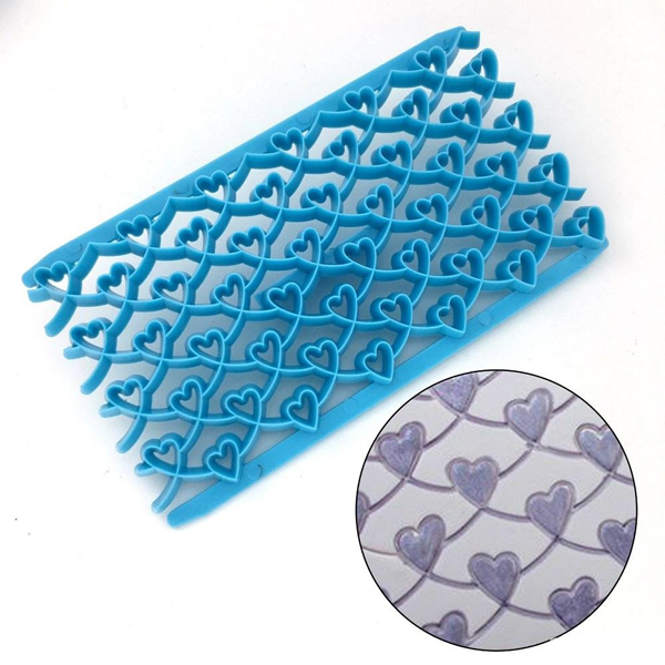 Fondant Net Stamp Hearts - bakeware bake house kitchenware bakers supplies baking