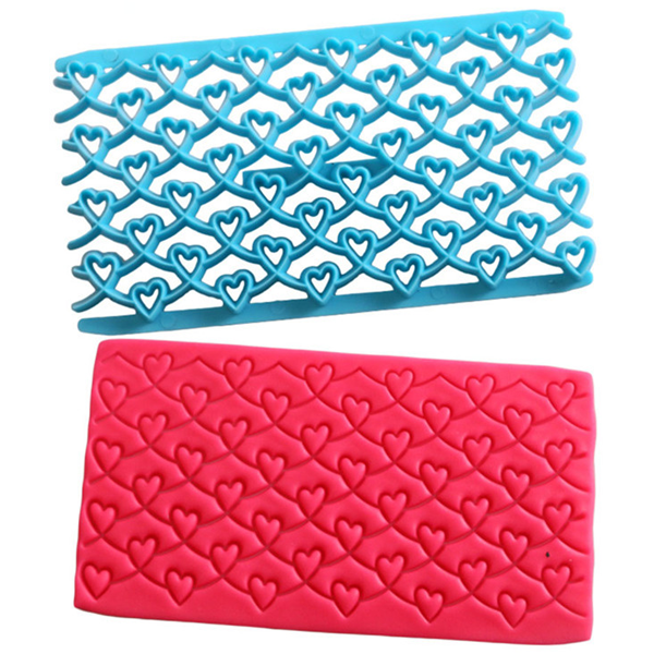 Fondant Net Stamp Hearts - bakeware bake house kitchenware bakers supplies baking