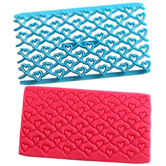 Fondant Net Stamp Hearts - bakeware bake house kitchenware bakers supplies baking