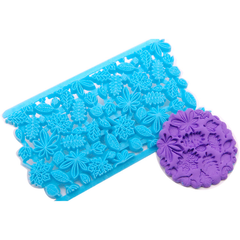 Fondant Net Stamp Floral & Leaf - bakeware bake house kitchenware bakers supplies baking