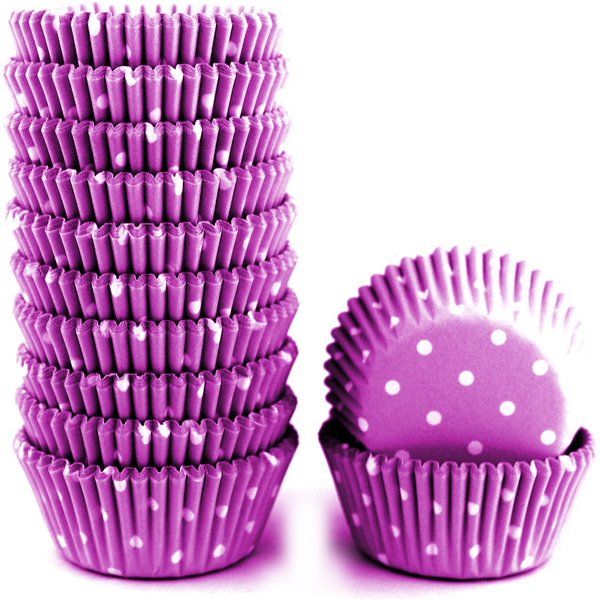Purple Dot Mini Cupcake Liners 200pcs - bakeware bake house kitchenware bakers supplies baking