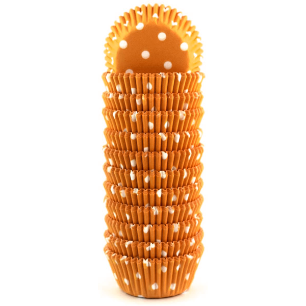 Orange Dot Mini Cupcake Liners 200pcs - bakeware bake house kitchenware bakers supplies baking