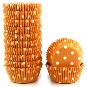 Orange Dot Mini Cupcake Liners 200pcs - bakeware bake house kitchenware bakers supplies baking