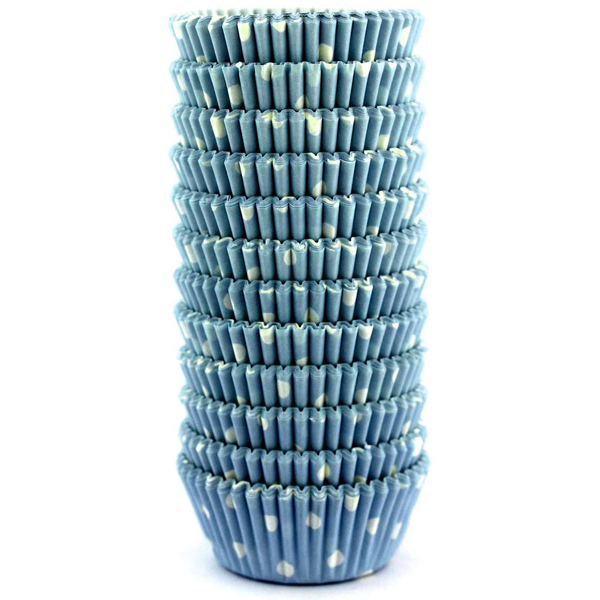 Blue Dot Mini Cupcake Liners 200pcs - bakeware bake house kitchenware bakers supplies baking