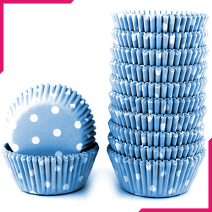 Blue Dot Mini Cupcake Liners 200pcs - bakeware bake house kitchenware bakers supplies baking
