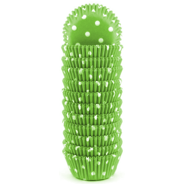 Green Dot Mini Cupcake Liners 200pcs - bakeware bake house kitchenware bakers supplies baking